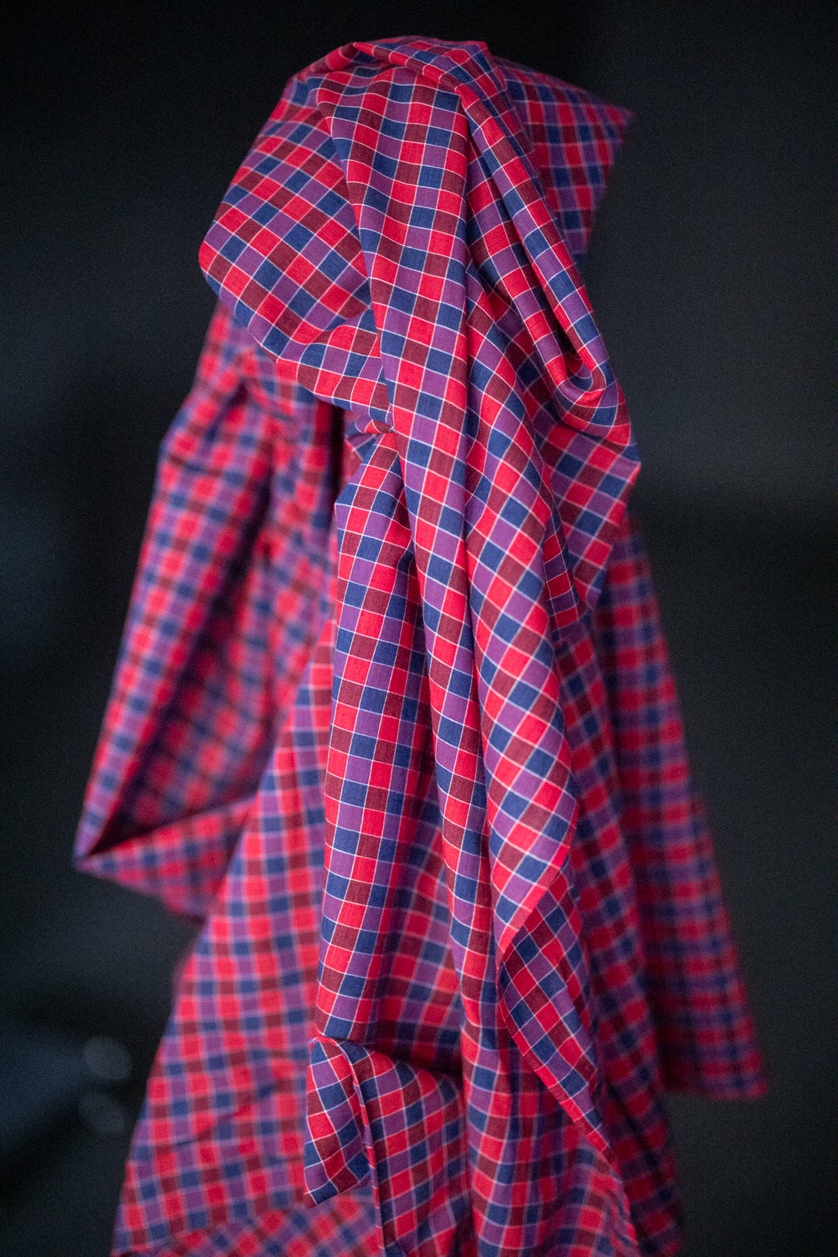 Handwoven Cotton Check - Blackberry Jam