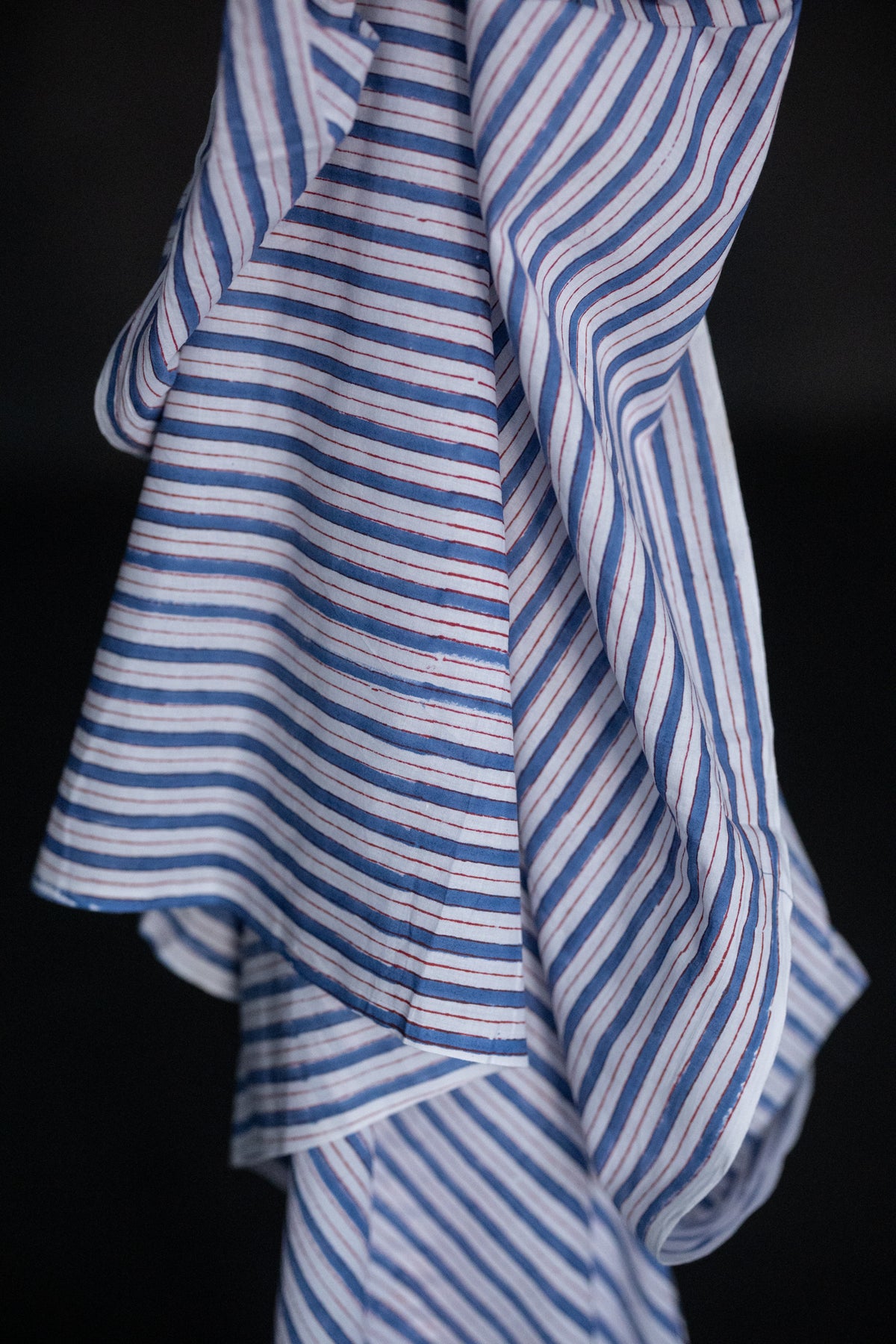 Indian Block Print Cotton - Benjamin Stripe