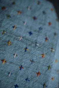 Indian Cotton Cross Stitch - Blue Bobbette