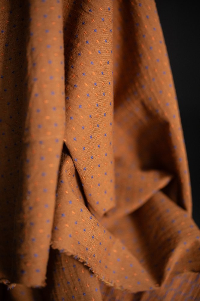 Indian Cotton Cross Stitch - Rust Bobbette