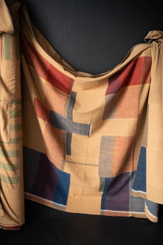Handwoven Cotton Check - Patchwork Brown