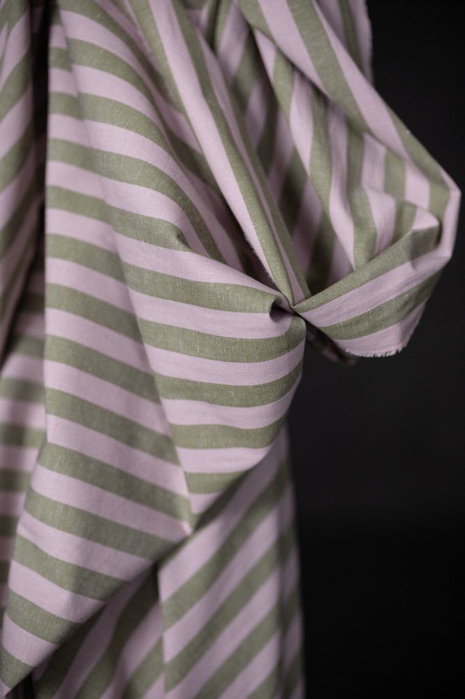 pink green stripy fabric 