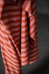 Red Pink Cotton Linen Stripe