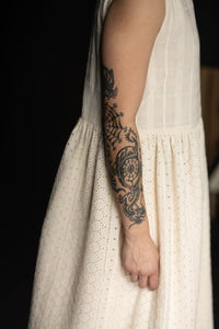 Broderie Anglaise Indian Cotton - Rowan Green Eyelet