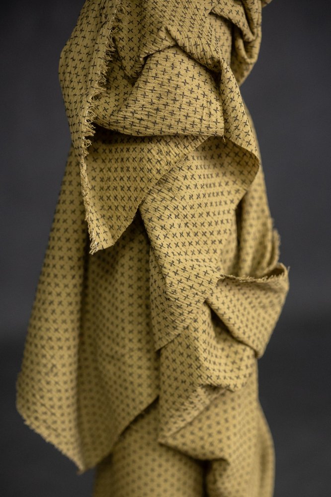 green cross stitch fabric