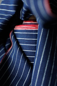 10.5oz Handloom Denim - Indigo Pinstripe
