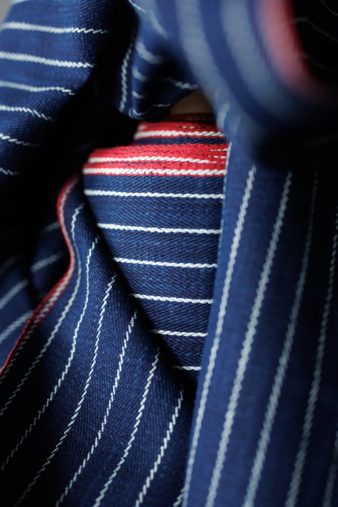 10.5oz Handloom Denim - Indigo Pinstripe