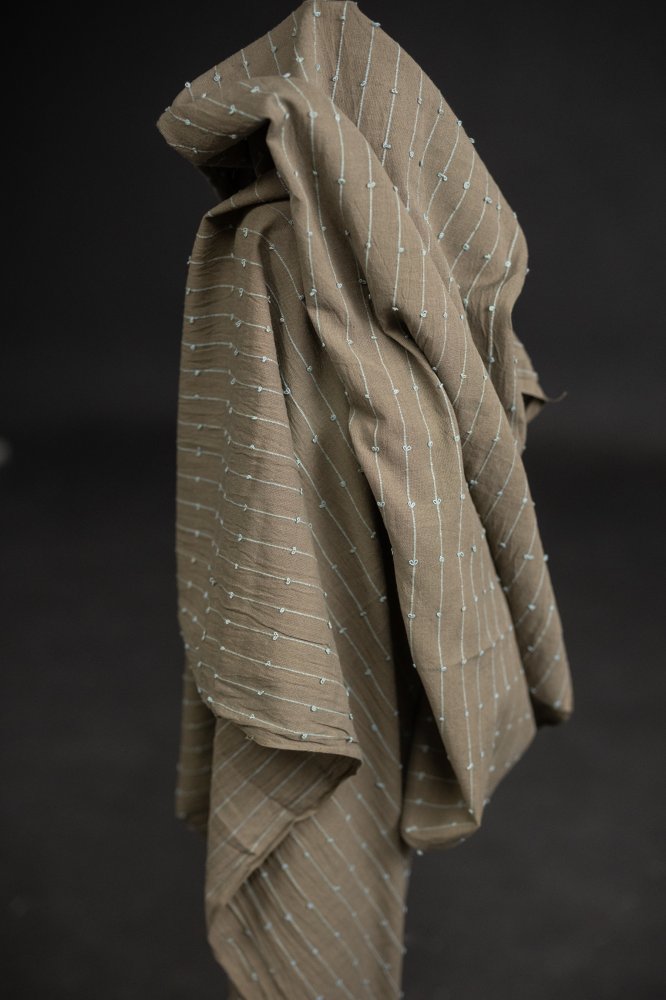 green grey handwoven loopy fabric