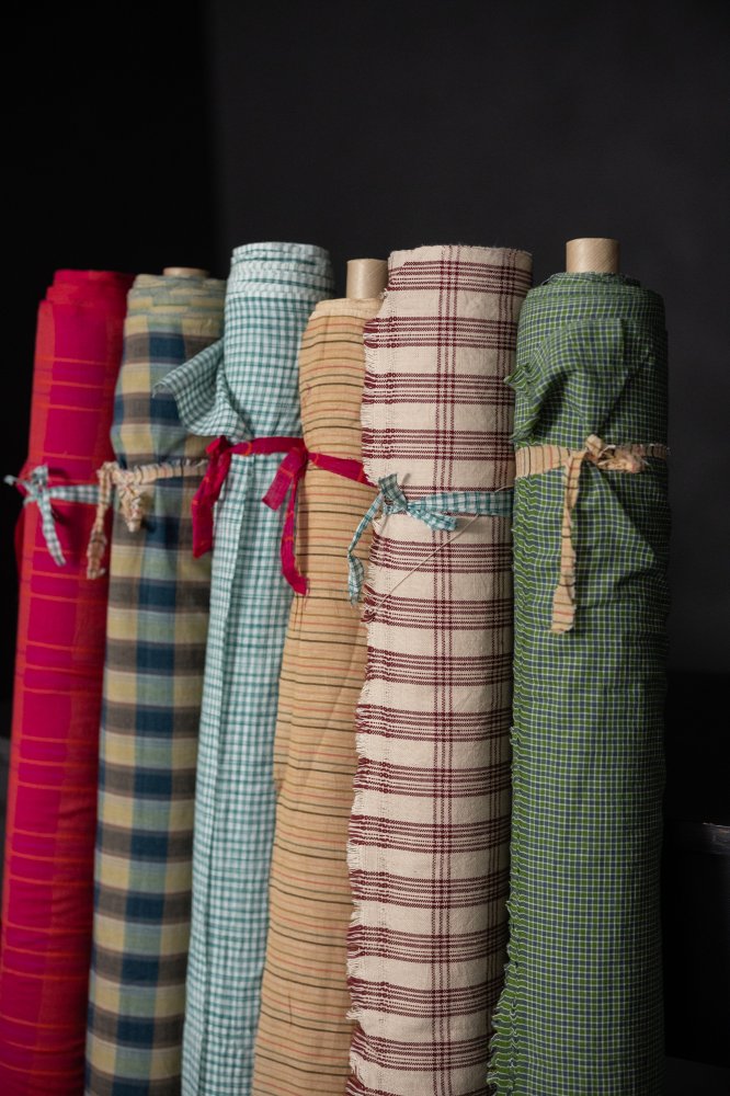 Handwoven Cotton Check - Marley Green