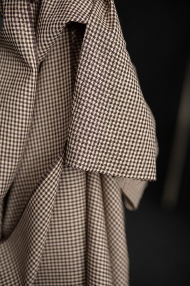 Indian Handwoven Cotton - Mocha Gingham