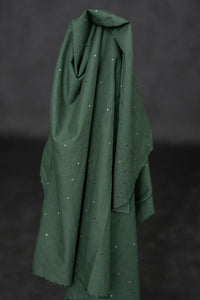 green embroidered cotton