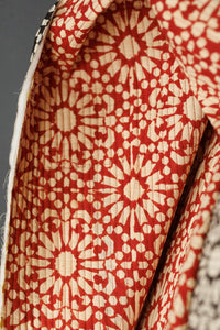 Quilted Indian Cotton - Black/Red Papercut