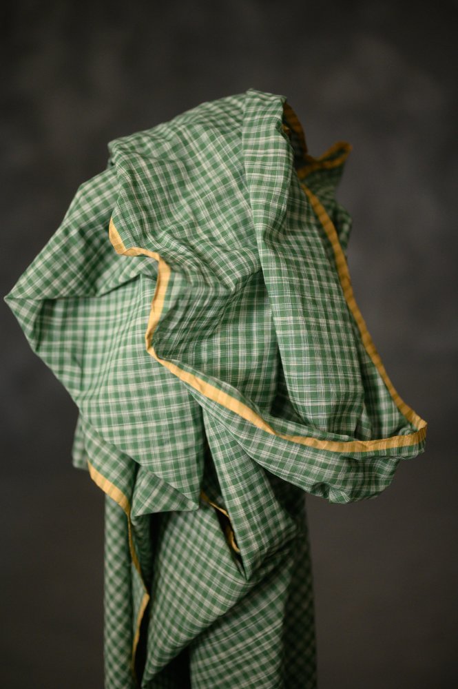 Handwoven Cotton Check - Rooster Tail