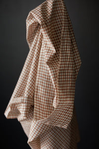 Handwoven Cotton Check - Tangerine Sky