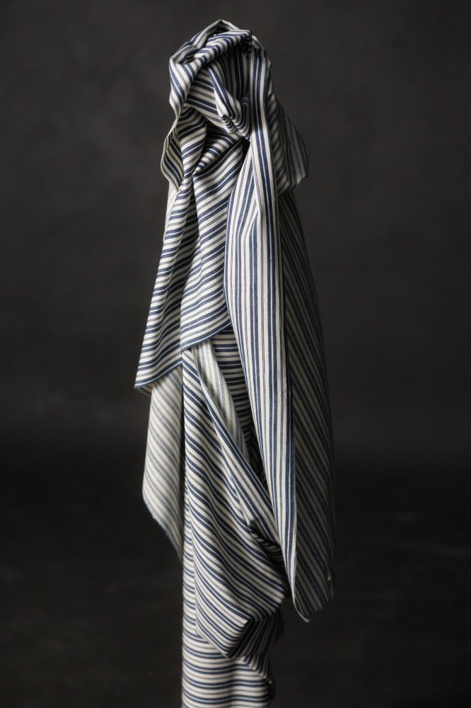 Handwoven Cotton Stripe - Riley Indigo