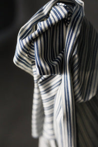 Handwoven Cotton Stripe - Riley Indigo