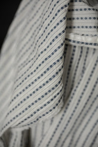 navy white floral embroidered cotton