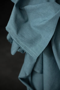 blue washed cotton canvas fabric