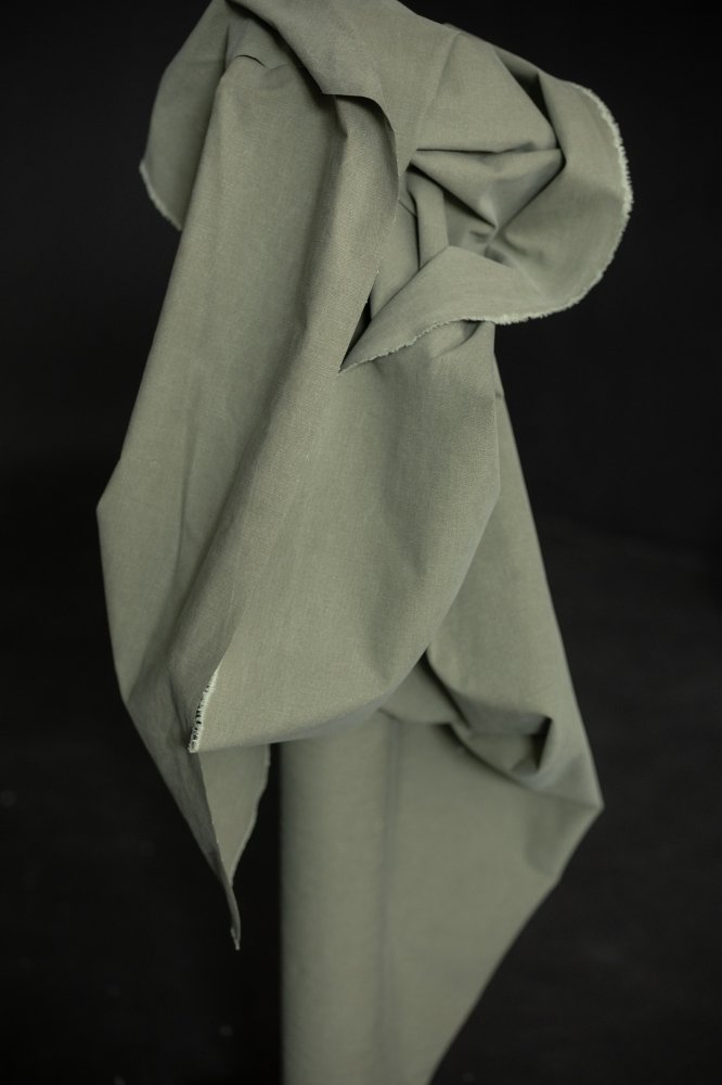 green washed cotton canvas fabric