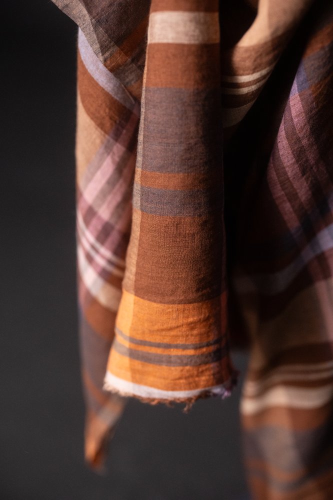 European Laundered Linen Check - Chatou Rust
