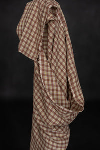 brown linen gingham