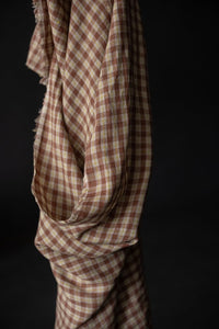 brown linen gingham