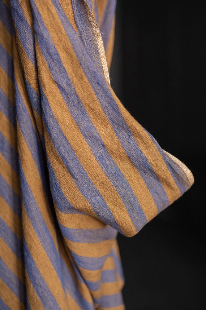 European Laundered Linen Stripe - Honey Plum