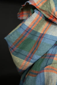 multicoloured check gingham linen fabric