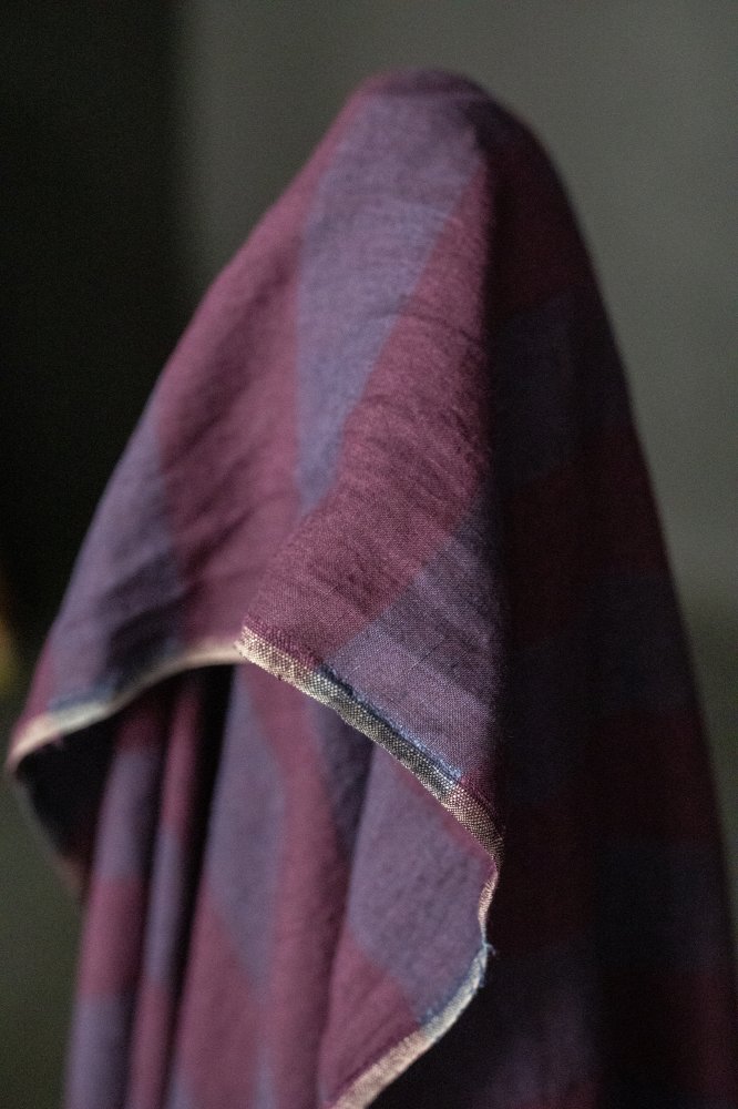 purple stripe linen fabric 
