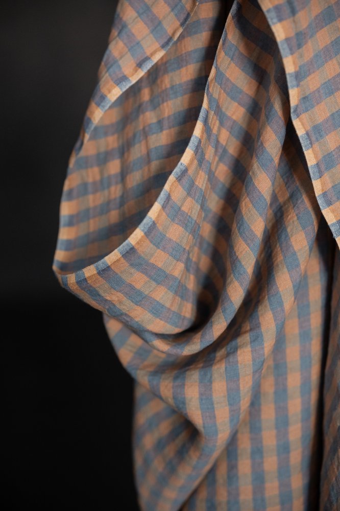 European Laundered Linen Check - Lazy Lupins