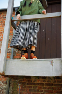 Black and white gingham linen