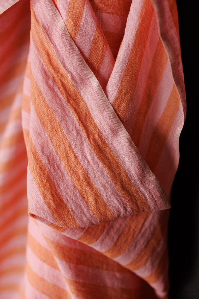 European Laundered Linen - Mallow Stripe