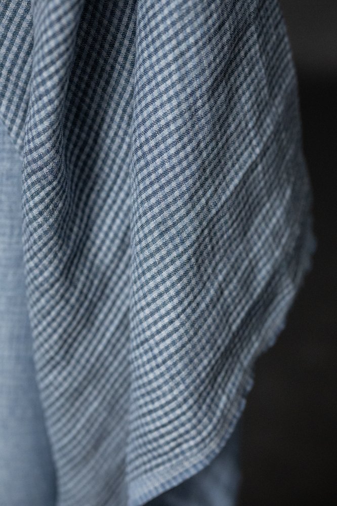 European Laundered Linen Check - Mid West Sky