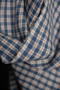 blue gingham linen