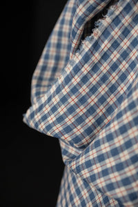 blue gingham linen
