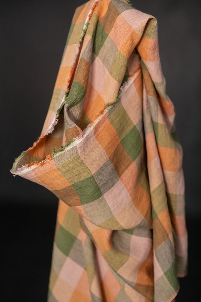European Laundered Linen Check - Sea Holly