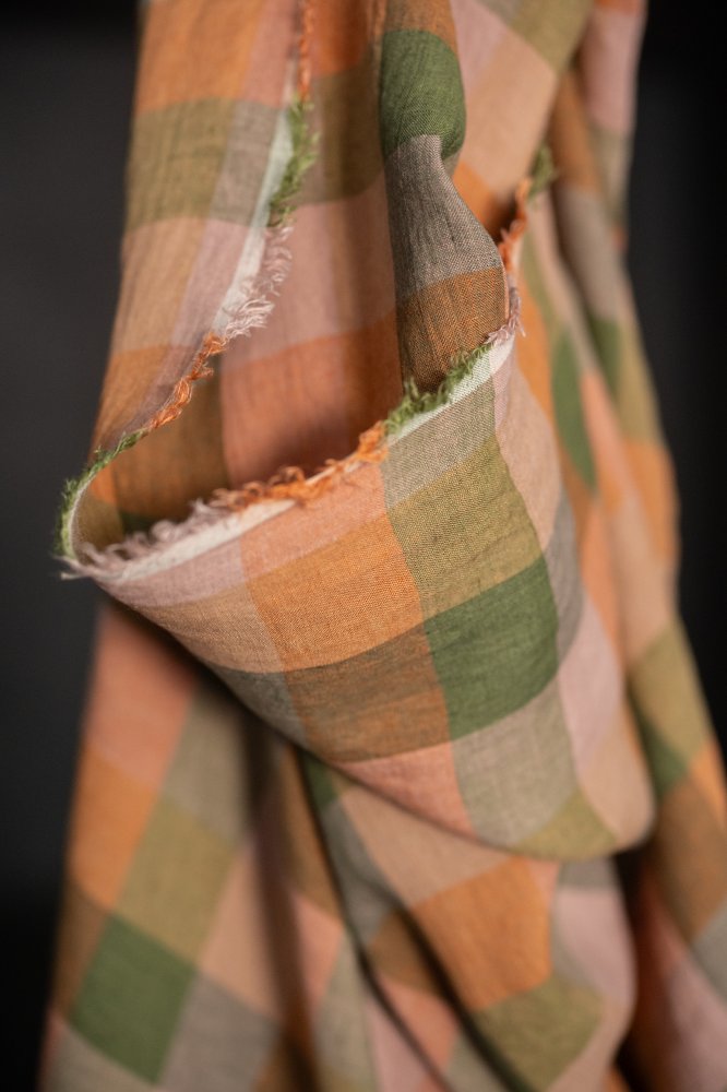European Laundered Linen Check - Sea Holly
