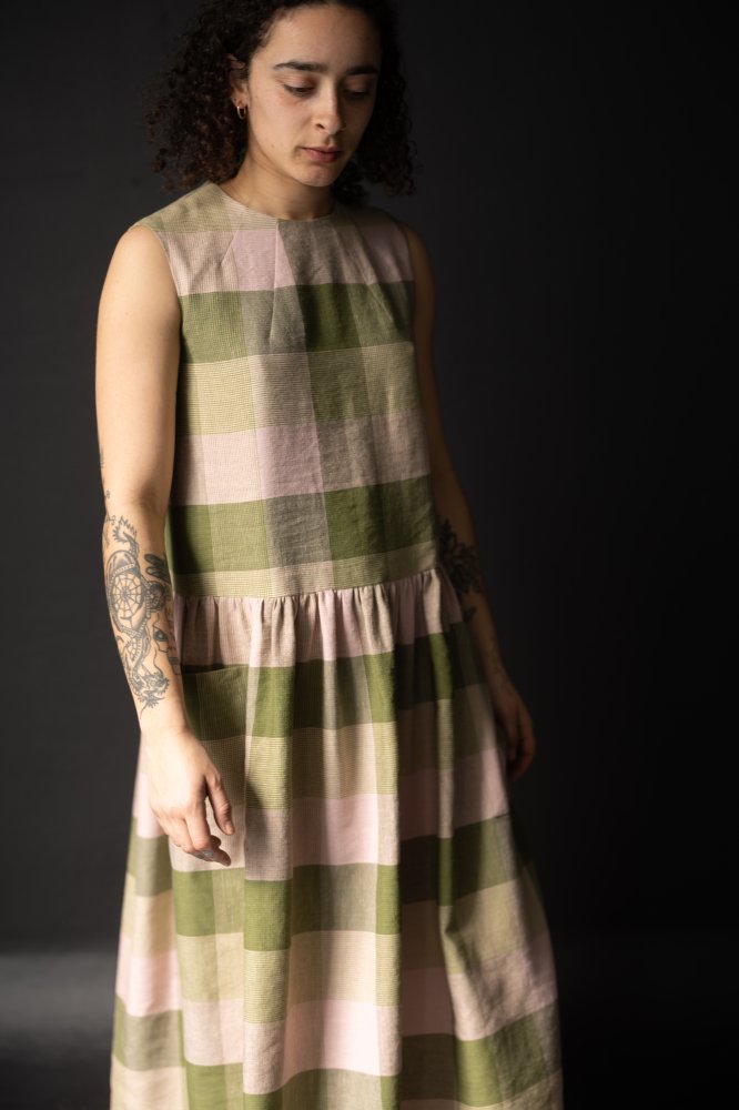 European Laundered Linen/Cotton - Vetiver Check