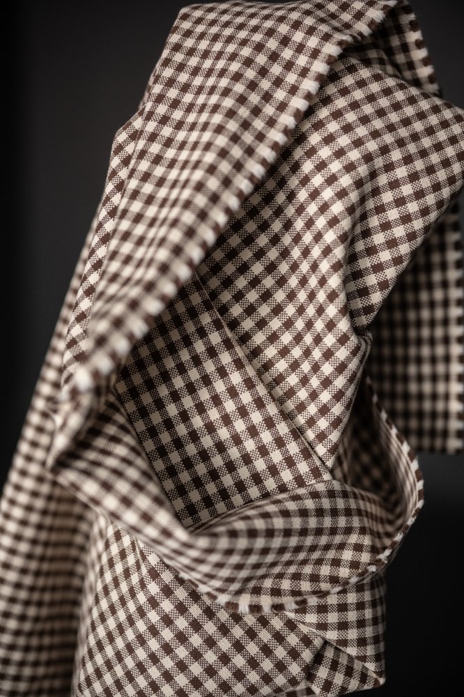 upholstery cotton brown gingham