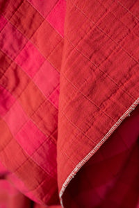 pink red quilted jacquard fabric