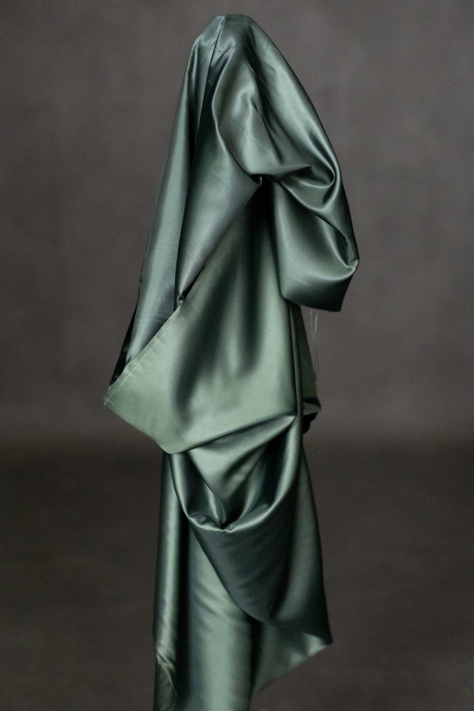 Dark green lining fabric