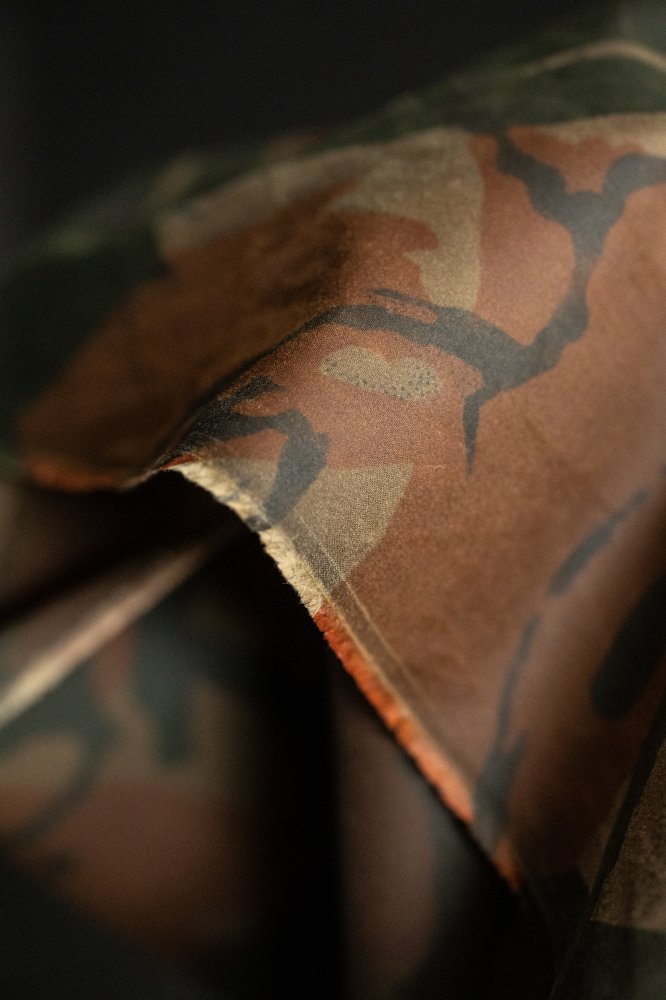 camo cotton oilskin fabric