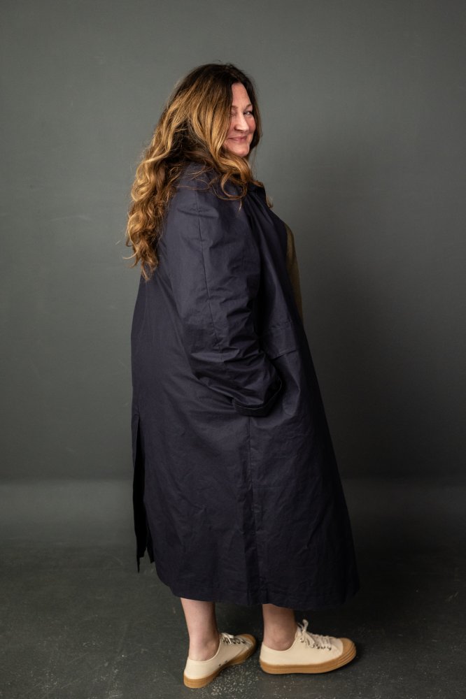 Dark Indigo Organic Cotton Dry Oilskin