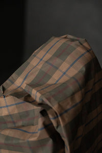 brown tartan oilskin cotton