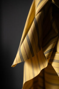 Butter yellow organic cotton ticking fabric