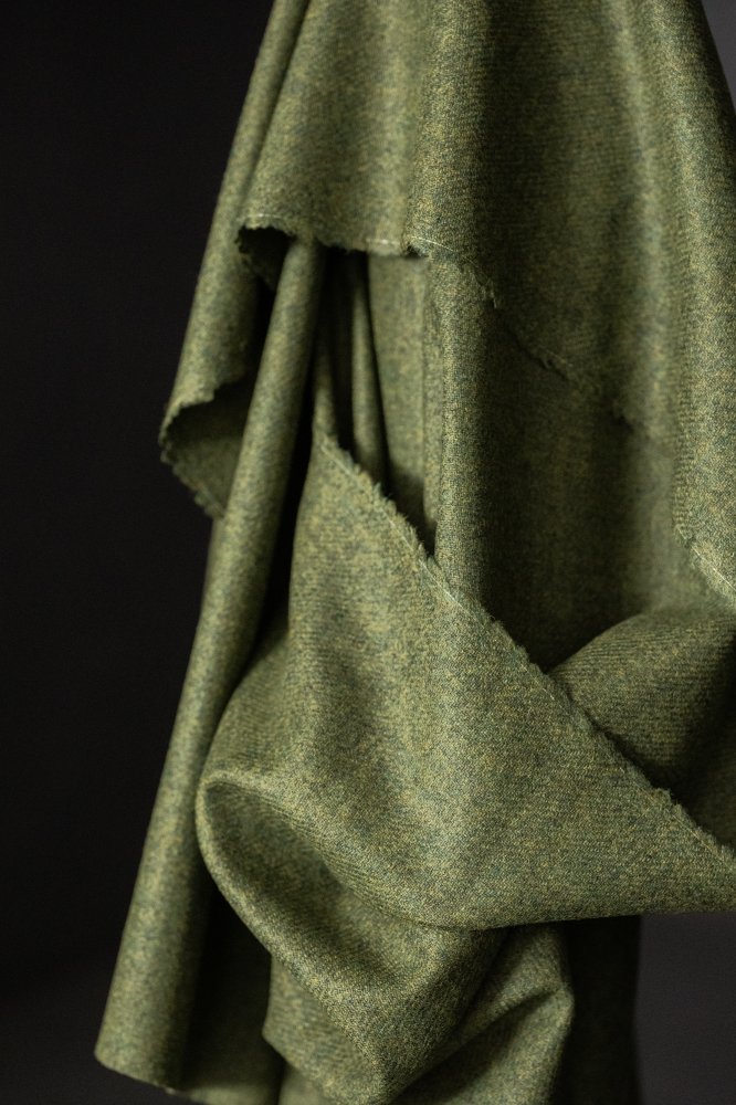 green wool fabric