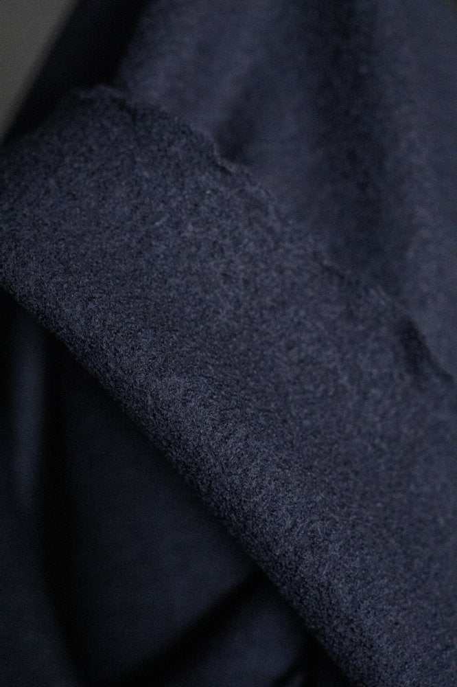 navy textured wool fabric
