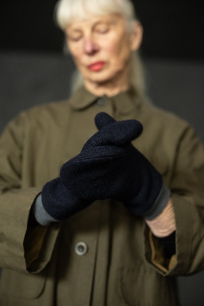 Italian Wool Coating - Navy Textured
