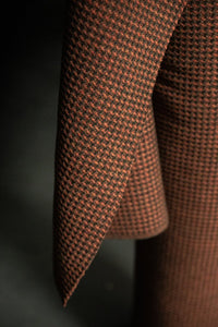 pink green waffle wool fabric