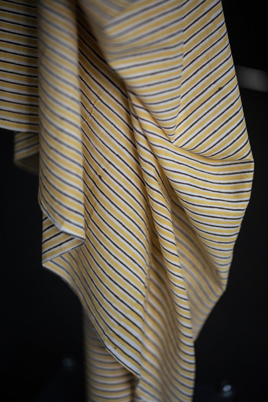 Indian Block Print Cotton - Honeybee Stripe